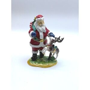 Rucinni Santa Claus Trinket Box Figurine Christmas Decor Santa Reindeer Gift